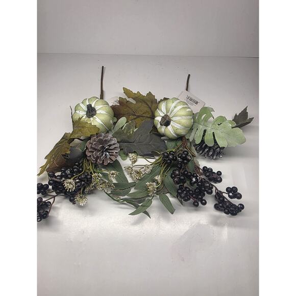 Pumpkin Pinecone Berry Bush Table Decor Thanksgiving Artificial Harvest Fall - Picture 4 of 7